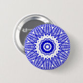 Organic Geometry 017 - Royal Blue on White Ronde Button 5,7 Cm (Voorkant /achterkant)