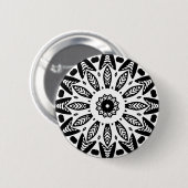 Organic Geometry 018 - Black on White Ronde Button 5,7 Cm (Voorkant /achterkant)