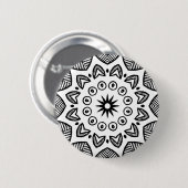 Organic Geometry 020 - Black on White Ronde Button 5,7 Cm (Voorkant /achterkant)
