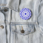 Organic Geometry 020 - Royal Blue on White Ronde Button 5,7 Cm (In situ)
