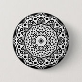 Organic Geometry 022 - Black on White Ronde Button 5,7 Cm (Voorkant)