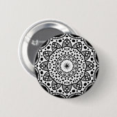 Organic Geometry 022 - Black on White Ronde Button 5,7 Cm (Voorkant /achterkant)