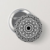 Organic Geometry 023 - Black on White Ronde Button 5,7 Cm (Voorkant /achterkant)