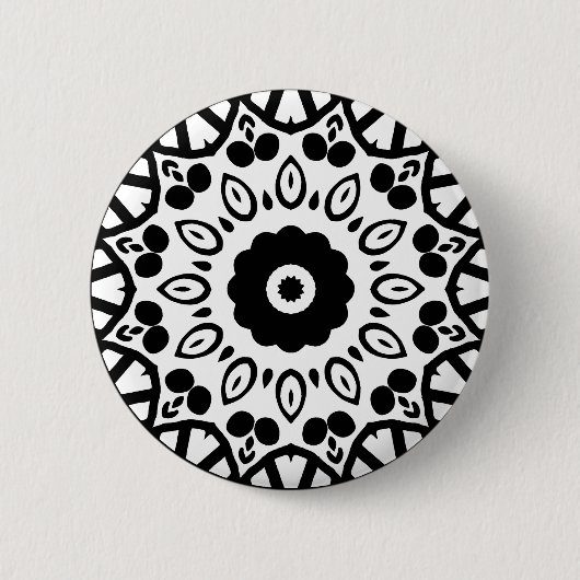 Organic Geometry 03 - Black on White Ronde Button 5,7 Cm (Voorkant)
