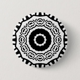 Organic Geometry 04 - Black on White Ronde Button 5,7 Cm