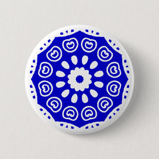 Organic Geometry 05 - White and Royal Blue Ronde Button 5,7 Cm