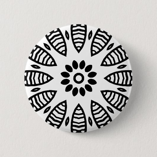 Organic Geometry 06 - Black on White Ronde Button 5,7 Cm (Voorkant)