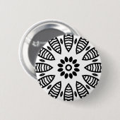 Organic Geometry 06 - Black on White Ronde Button 5,7 Cm (Voorkant /achterkant)