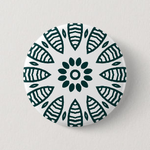 Organic Geometry 06 - Dark Moss Green on White Ronde Button 5,7 Cm