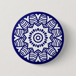 Organic Geometry 07 - Deep Navy on White Ronde Button 5,7 Cm