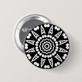 Organic Geometry 08 - White on Black Ronde Button 5,7 Cm (Voorkant /achterkant)