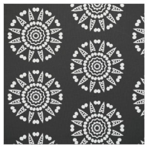 Organic Geometry 08 - White on Black Stof