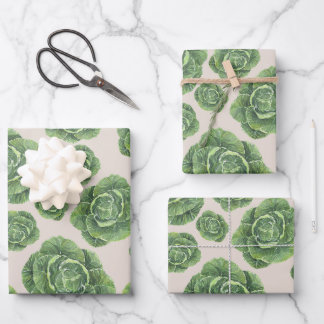 Organic Green Cabbage Design  Inpakpapier Vel