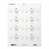 Organic Green Leaf Logo Face Serum Labels (Full Sheet)