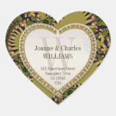 Organic Green Natuur Fractals Monogramed Stickers (Voorkant)