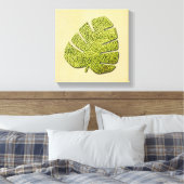 Organic Green Tropical Leaf Canvas Afdruk (Insitu (Slaapkamer))