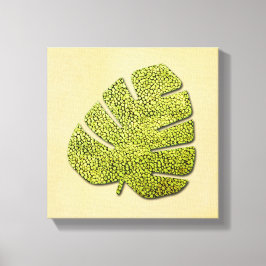 Organic Green Tropical Leaf Canvas Afdruk