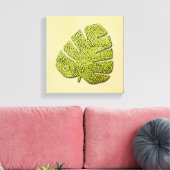 Organic Green Tropical Leaf Canvas Afdruk (Insitu (Woonkamer))