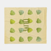 Organic Green Tropical Leaf Fleece Deken (Voorkant (Horizontaal))