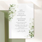 Organic Greenery Sage Wedding Photo Back Kaart