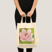 Organic Grocery Tas. 'PEONYroze' Tote Bag (Voorkant (product))