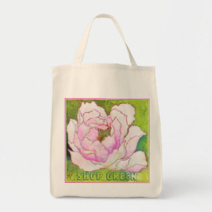 Organic Grocery Tas. 'PEONYroze' Tote Bag