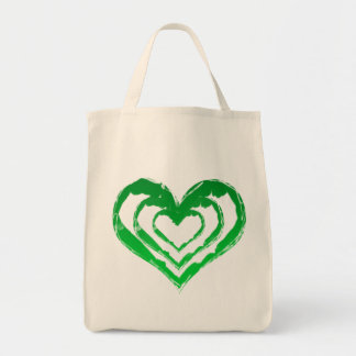 Organic Heart Green Grocery Tas