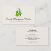 Organic Herbalist Herb Gardener Holistic Health Visitekaartje (Voorkant / Achterkant)