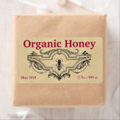 Organic Honey Bee Cartouche Etiket (Insitu)