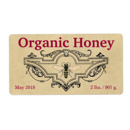 Organic Honey Bee Cartouche Etiket