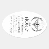 Organic honey bee queen  ovale sticker (Voorkant)