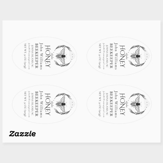 Organic honey bee queen  ovale sticker (Vel)