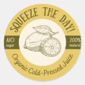 Organic Juice Ronde Sticker (Voorkant)