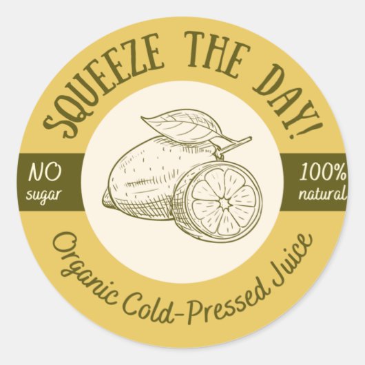 Organic Juice Ronde Sticker (Voorkant)