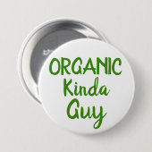 Organic Kinda Guy Green White Round Button Pins (Voorkant /achterkant)