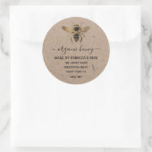 Organic Kraft Paper Honey Jar Labels | Honingbijen (Tas)