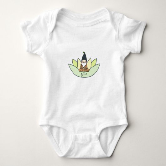 Organic meditating gnome romper (Voorkant)