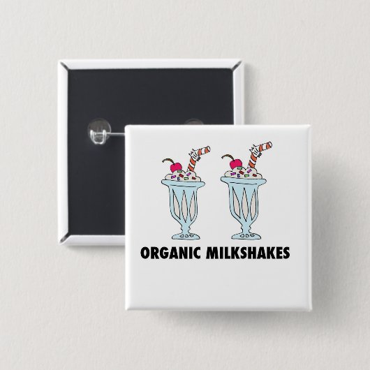 Organic Milkshakes Vierkante Button 5,1 Cm (Voorkant /achterkant)
