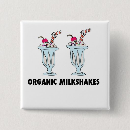 Organic Milkshakes Vierkante Button 5,1 Cm (Voorkant)