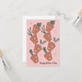 Organic Modern Garden Terracotta Pots Brush Stroke Kaart (Voorkant / Achterkant in situ)