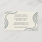 Organic Modern Real Estate Navy Blue Minimalist Visitekaartje (Achterkant)