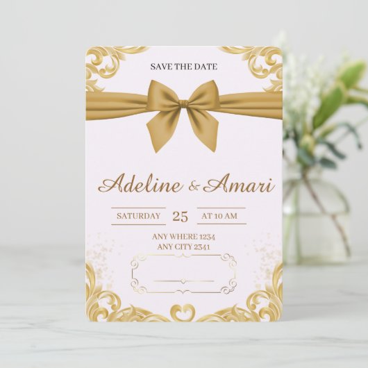 Organic Modern Save the Date Card (Staand voorkant)