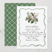 Organic Modern Tropical Wedding Invitation Kaart (Voorkant / Achterkant)