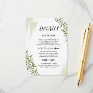 Organic Modern Wedding Enclosure Card Informatiekaartje