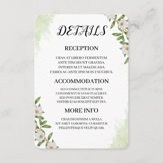 Organic Modern Wedding Enclosure Card Informatiekaartje (Voorkant)
