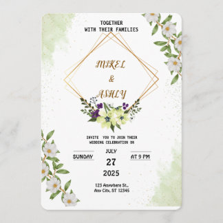 Organic Modern Wedding Invitation    Kaart