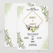 Organic Modern Wedding Invitation    Kaart (Voorkant / Achterkant)