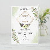 Organic Modern Wedding Invitation Suite, Elegant  Kaart (Staand voorkant)