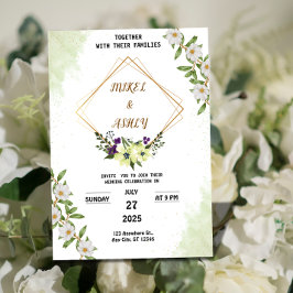 Organic Modern Wedding Invitation Suite, Elegant  Kaart