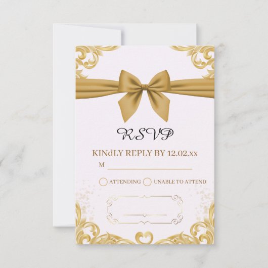 Organic Modern Wedding RSVP Card  Kaartje (Voorkant)